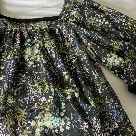 LC Lauren Conrad Romantic Floral Square Neck 3/4 Sleeve Blouse size Small - Picture 10 of 11